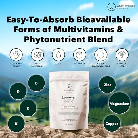 ADAPT NATURALS BY CHRIS KRESSER - Adapt Naturals Multivitamínico para Mulheres – Fórmula Completa para Saúde Feminina