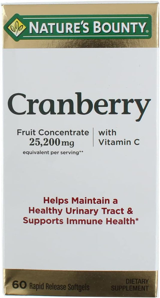 Nature's Bounty - Nature’s Bounty Cranberry Suplemento Alimentar 60 Cápsulas Gelatinosas (Embalagem com 12) – Marca Nature’s Bounty