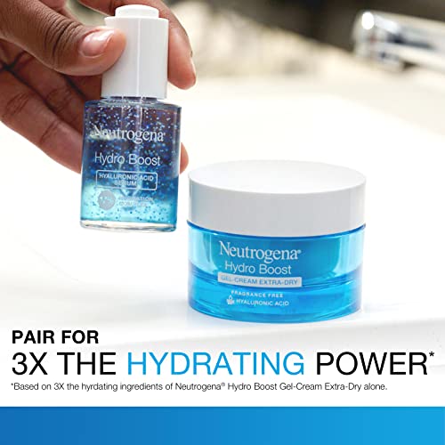 Hydro Boost Serum Facial com Ácido Hialurônico e Vitamina B5, Hidratante Leve para Pele Seca, Livre de Óleo, Não Comedogênico, Sem Fragrância, 30 ml - Neutrogena