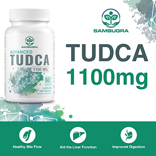 Sambugra - TUDCA 1100mg – Suplemento de Bile Salt Ultra Forte para Apoio ao Fígado, Limpeza e Reparo – 60 Cápsulas