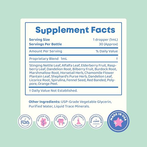 JoySpring - Gotas Líquidas de Multivitamina Infantil à Base de Ervas – Multivitaminas Veganas para Crianças – Suplemento Líquido de Multivitaminas para Crianças – Suplemento de Verdes para Crianças – Super Verdes Líquido
