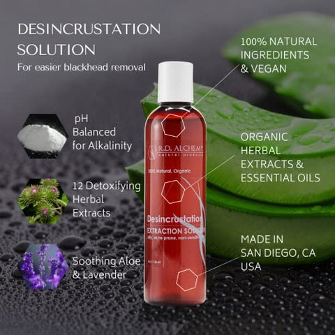 R.D. ALCHEMY - RD ALCHEMY – Solução Desincrustante/Fluido Descamante para suavizar e abrir os poros, remover cravos e facilitar extrações. Perfeito para Esteticistas ou uso doméstico