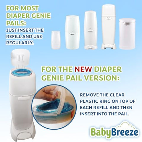 Bolsas de Reposição BabyBreeze para Lixeiras de Fraldas Playtex Diaper Genie – Absorção de Odores – 1400 Unidades (5 Pacotes)