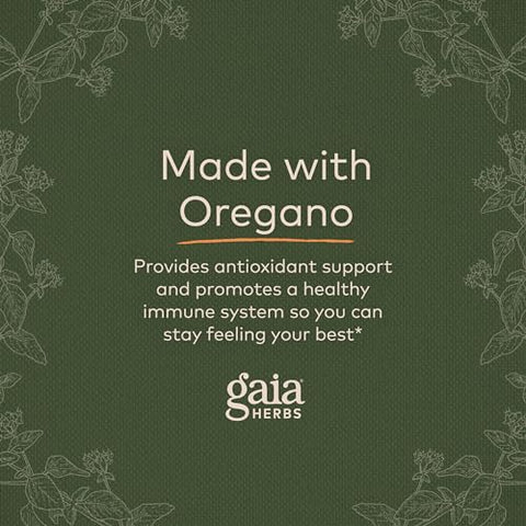 Óleo de Orégano Gaia Herbs – Suporte Imunológico e Antioxidante para Sustentar o Bem-Estar Geral – com Óleo de Orégano, Carvacrol e Timol – 180ml Líquido Vegano