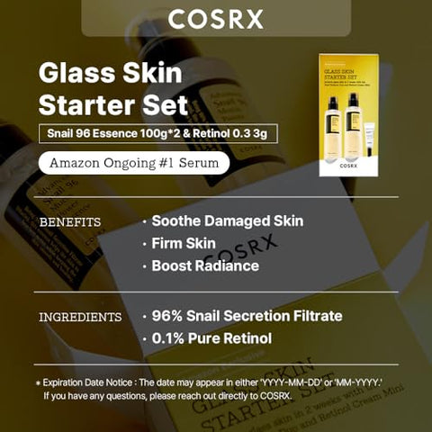 Glass Skin Starter Set, Essência de Mucina de Caracol Avançada 96 (100ml*2) - COSRX