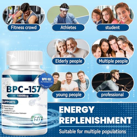 Generic - 𝐁𝐏𝐂 157 Cápsulas Peptídicas, 𝐁𝐏𝐂 157 Pro 1000mcg, Novo Composto Protetor 157, Aumenta a Recuperação Muscular