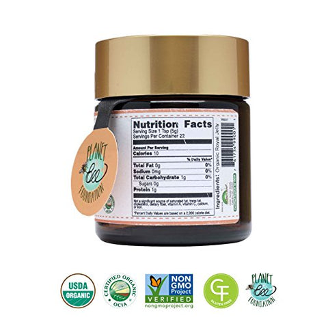 Organic Fresh Royal Jelly – 100% Certificado Orgânico pelo USDA, Não-OGM, Halal, Puro, Livre de Glúten – Um dos Mais Nutritivos – (113g) - Greenbow