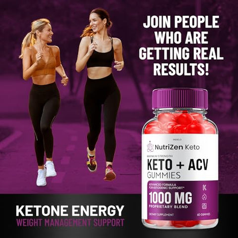 Indelo - NutriZen Keto ACV Gummies – Fórmula Avançada Nutri Zen Keto Plus ACV Gummies Apple Cider Vinegar Keto Nutrizen Gummies (60 Gummies)