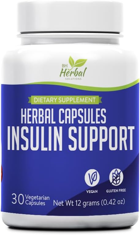 BH Herbal SOLUTIONS - Cápsulas Herbais de Suporte à Insulina – Suplemento Natural para Gerenciamento do A1C e Equilíbrio do Açúcar no Sangue