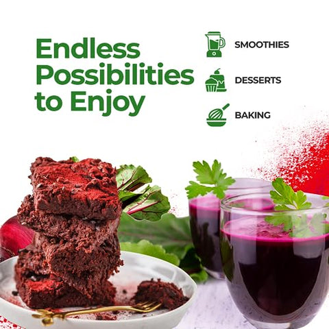 FEEL GOOD - Feelgood Superfoods: Pó de Beterraba Orgânica Fortificado, Impulsionador de Óxido Nítrico para Receitas e Smoothies, Beterraba Pura com Extrato de Raiz de Beterraba 10:1, 200g