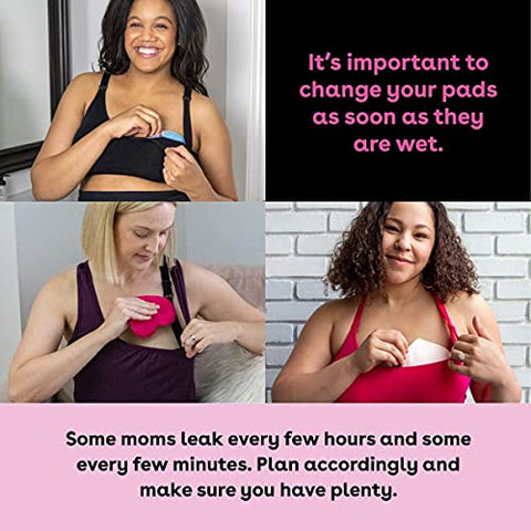 Almofadas de Amamentação para Mulheres, Reutilizáveis e Laváveis, Azul e Rosa Claro, 3 Pares Regulares e 1 Par Noturno, Almofadas à Prova de Vazamentos para Amamentação, 4 Pares - Bamboobies