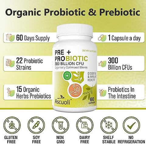 Ascuoli - Probióticos para Mulheres: Melhore sua Saúde Intestinal com Fórmula Especial para o Bem-Estar Feminino