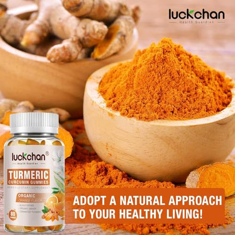 LUCKCHAN - (2 Pacotes) Gomas de Cúrcuma Curcumina com Gengibre – 100% Natural e Deliciosas | Marca: Turmeric Curcumin