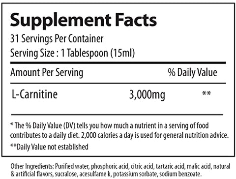Alpha Supps - L-Carnitina Líquida 3000 mg | Aminoácido sem Estimulantes | 31 Porções (Sabor Melancia)