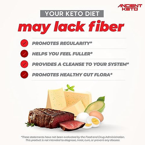 Ancient Keto - Gomas de Fibra Keto Sem Açúcar para Adultos | Suplemento Vitamínico Keto para Homens e Mulheres | Prebióticos à Base de Plantas de Alta Fibra, Suplemento de Fibra Solúvel, Goma Vitamínica para Adultos | Marca: Sugar Free Keto Gummies