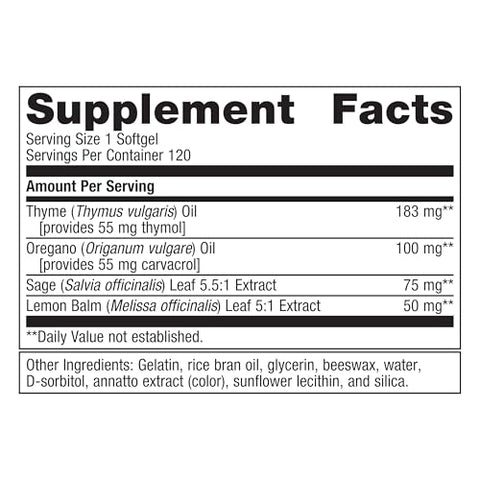 CandiBactin-AR – Óleos Essenciais Aromáticos Concentrados – com Óleo de Tomilho | 100% Natural | 60 cápsulas - Metagenics
