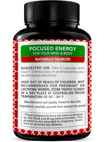 X Gold Health - Ginseng Vermelho Coreano Panax 1200mg Ginkgo Biloba – Extrato de Raiz em Pó de Força Extra com Cápsulas Veganas de Alta Ginsenosídeos para Energia e Desempenho