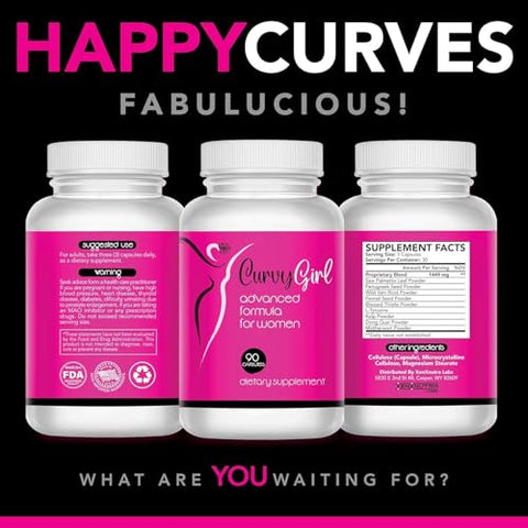 XENXNUTRA LABS - Pílulas para Ganho de Peso Feminino Curvy Girl – Aumento de Quadril e Seios para Mulheres – Tenha Curvas Rápidas – Preencha suas Calças Jeans e Entre no Maiô sem Cirurgia ou Enchimento – 90 cápsulas
