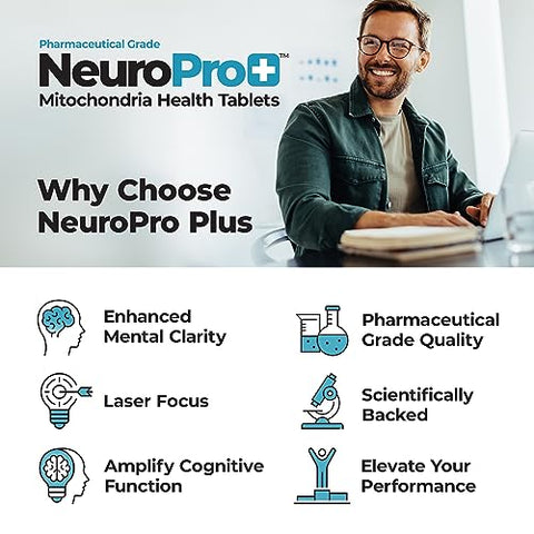 Be-Onguard - 365 Labs NeuroPro – Comprimidos de Saúde Máxima para Mitocôndrias – Azul de Metileno e Vitamina C – Suporte Neuroativo de Ação Rápida – Melhore o Foco e a Memória – 60 Comprimidos