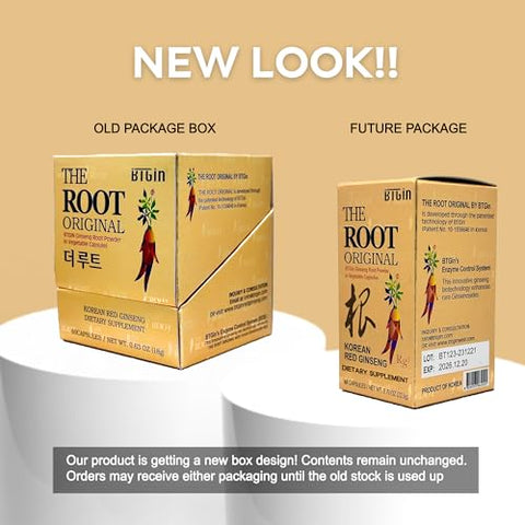 BTGIN - Cápsulas de Ginseng Vermelho Coreano, Suplemento Natural de Energia – Raiz Original Enriquecida com Ginsenosídeos Rg3 Puro – Suplemento Premium de Ginseng