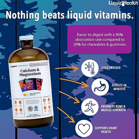 Cálcio Líquido – Fortaleça seus ossos com a marca líder em saúde - LIQUIDHEALTH