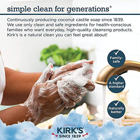 Kirk's - Sabonete de Coco Castile Original Kirk’s Sem Fragrância 113 g (Pacote com Múltiplas Unidades)