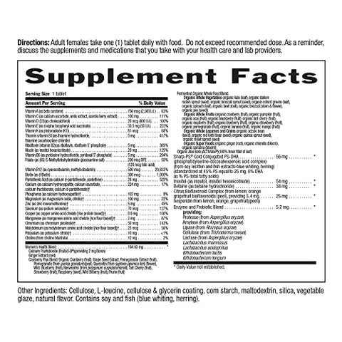 CORE Daily-1 para Mulheres 50 Multivitamínico – Fórmula para Mulheres Acima de 50, Nutrição Diária Completa com Mistura de Saúde Feminina, Vitaminas B Coenzimadas, Probióticos e - Country Life