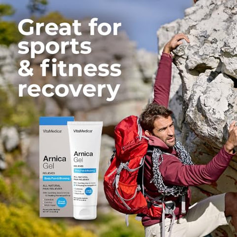 VitaMedica - Gel de Arnica VitaMedica Plus 15 Compostos de Plantas Cicatrizantes, Fórmula Extra Forte para Hematomas, Inchaço, Dor nas Articulações, Dor Muscular –