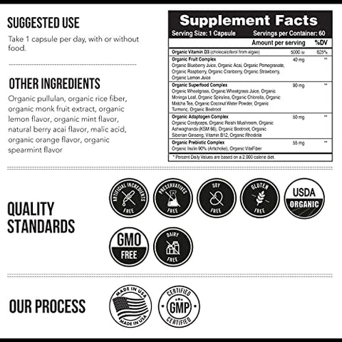Triquetra Health - Vitamina D3 Orgânica 5.000 UI – Alimento Integral 100%