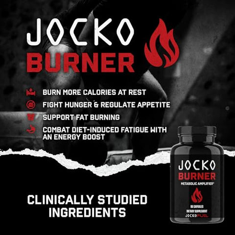 Burner para Homens – Aumente sua Energia e Queime Calorias Rapidamente | 100% Natural | 60 cápsulas | Marca Jocko Fuel - Jocko Fuel