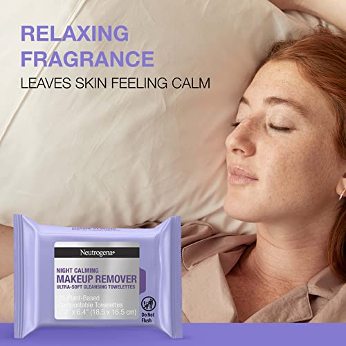 Lenços de Limpeza Noturna para Remoção de Maquiagem, Calmantes e Descartáveis, para Remover Sujeira e Oleosidade – 50 unidades - Neutrogena