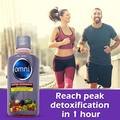 Omni Cleansing Drink – Desintoxicação Corporal Extra Forte, Líquido Herbal Cleanse Detox. Limpe seu Sistema, Sabor Ponche de Frutas, 32 fl oz (946 ml), Suporte Premium para Desintoxicação (2 Pacotes) - Wellgenix