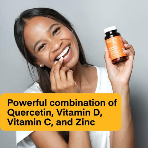 dose + remedy - Dose de Imunidade: Quercetina com Vitamina C e Zinco, Vitamina D, 500mg Quercetina Bromelina com Equinácea