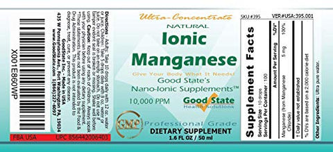 Manganês Iônico Natural | Concentrado Líquido | Tecnologia Mineral Nano Tamanho | Suplemento Dietético de Grau Profissional | Frasco de 50 mL - Good State