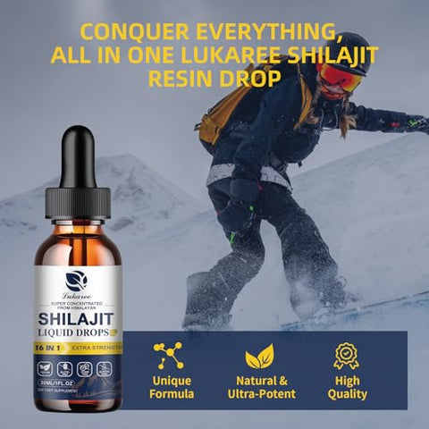 Lukaree - (2 Pacotes) Shilajit Resina Líquida 16 em 1, Shilajit c/ Ginseng, Cúrcuma, Rhodiola, Goji Berry, Amla