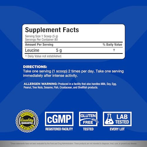 Leucine 5,000 mg – 400 g: Aumente seu desempenho com o poder da Leucina - ALLMAX Nutrition