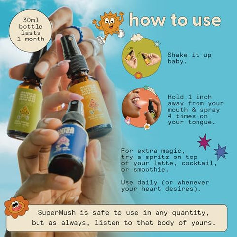 Daily Spray (Pacote Trio) – Energia Diária, Relaxamento – 100ml - SuperMush