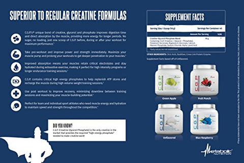 CGP: Creatine Glycerol Phosphate 100% Micronizada em Pó 400g - Metabolic Nutrition