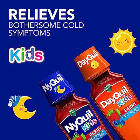 Kids DayQuil – Alívio para Crianças com Resfriado e Gripe – 120ml - Vicks