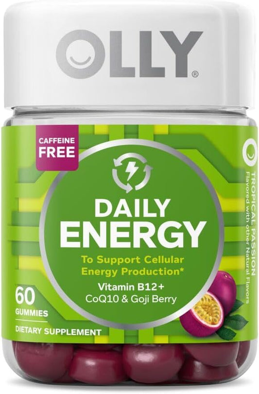 Hair and Energy Vitamin Bundles – Cápsulas Ultra Fortes para Cabelos com Biotina, Queratina, Vitamina D, B12 e Gomas Energéticas Diárias com B12, CoQ10, Goji Berry – 30 e 60 Unidades - OLLY
