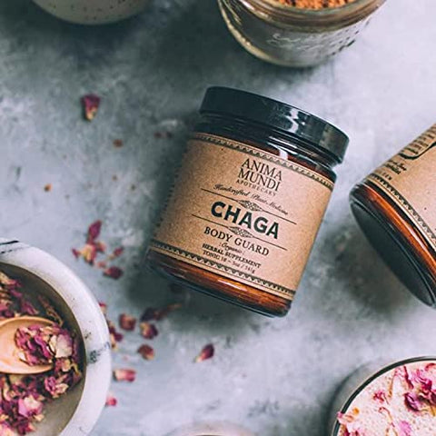 Anima Mundi Apothecary - Anima Mundi Pó de Cogumelo Chaga Orgânico – Suporte ao Sistema Imunológico com Extrato de Chaga Orgânico – Ideal para Chá, Café e Mais – Anima