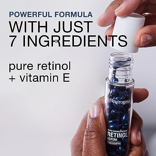 Rapid Wrinkle Repair – Serum Facial Retinol em Cápsulas, Sem Fragrância, Combate Linhas Finas, Rugas, Opacidade, Livre de Álcool - Neutrogena