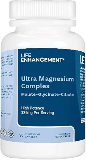 Life Enhancement - Suplemento Complexo Triplo de Magnésio: com Glicinato, Malato e Citrato. Melhore o Sono e a Função Cerebral Naturalmente. 90 Cápsulas