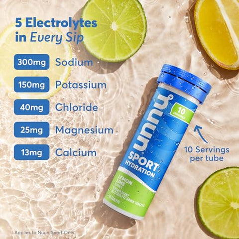 Hydration – Tabletes de Eletrólitos Dissolvíveis em Água, Pacote Completo | 5 Eletrólitos Essenciais para Hidratação | Mistura para Bebida com 1g de Açúcar | Vegano, Não-OGM | 4 Pacotes (40 Porções Totais) - Nuun