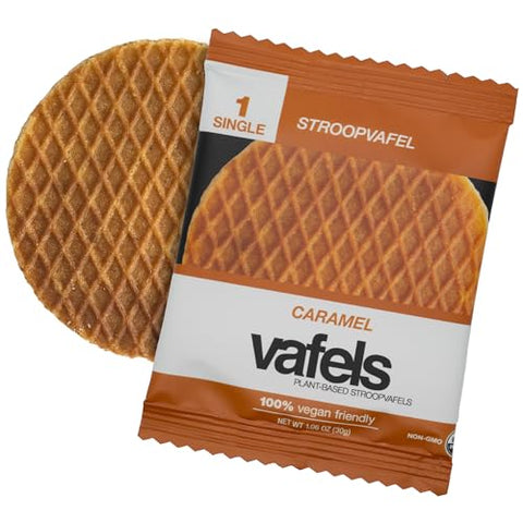 Vafels - VAFELS Stroopwafel Vegano à Base de Plantas – Stroopwafel Orgânico para Exercícios – 100g