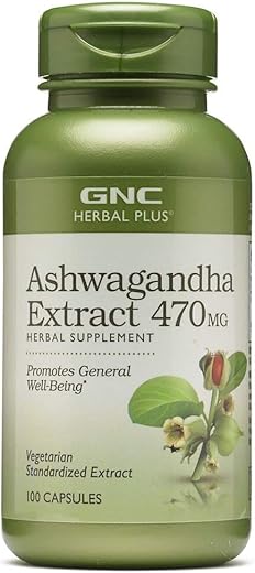 Herbal Plus Extrato de Ashwagandha 470mg | Promove Bem-Estar Geral | 100 Comprimidos - GNC