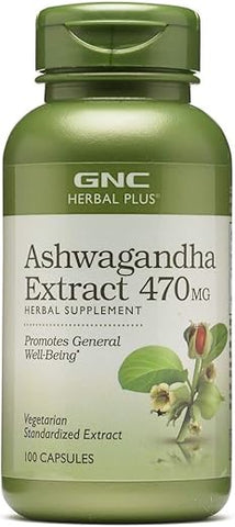 Herbal Plus Extrato de Ashwagandha 470mg | Promove Bem-Estar Geral | 100 Comprimidos - GNC