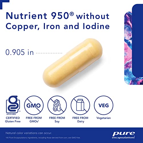 Nutrient 950 Sem Cobre, Ferro – Fórmula Completa de Vitaminas e Minerais – 60 Cápsulas - Pure Encapsulations