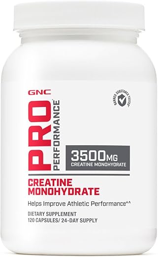 Pro Performance Creatine Monohydrate 3500mg – 120 Cápsulas | Melhora o Desempenho Atlético - GNC