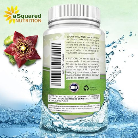 Caralluma Fimbriata 1200mg – 180 Cápsulas, Suplemento Natural para Perda de Peso, Supressor de Apetite à Base de Extrato de Raiz de Planta - aSquared Nutrition
